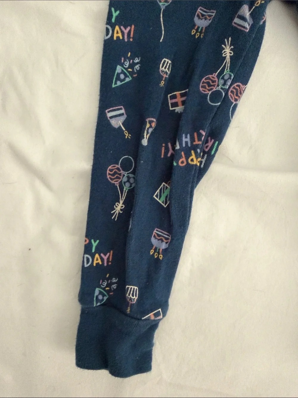 Kids Navy 'Happy Birthday' One-Piece Pajama